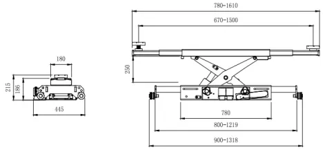 Траверса пневмогидравлическая ROSSVIK PRO RJB-2P, г/п 2000кг - 1