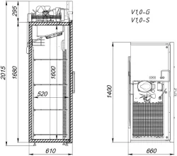 Холодильный шкаф Аркто V1.0-G (P) короткие ручки - 4