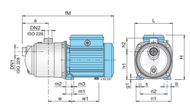 Самовсасывающий насос Calpeda NGXM 2/80 230/50 Hz - 5