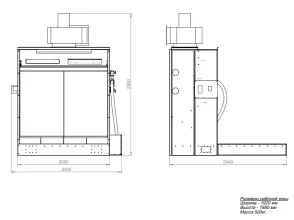 Покрасочная камера с водяной завесой Deltamachinery ODM-2000+P(1м) c дополнительным активным полом - 4
