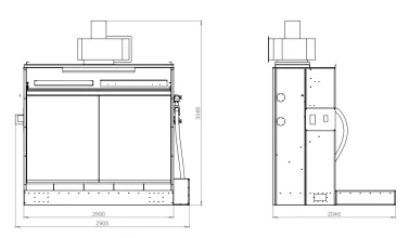 Покрасочная камера с водяной завесой Deltamachinery ODM-2500+P(1м) c дополнительным активным полом - 4