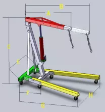 Кран гаражный складной 1 тонна AutoMeister T0601A - 3