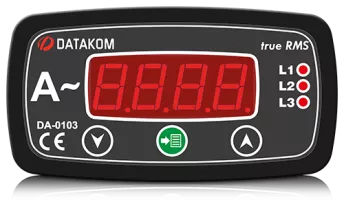 Щитовой измерительный прибор Datakom DA-0103 амперметр, 3-фазный, 96х48 - 1