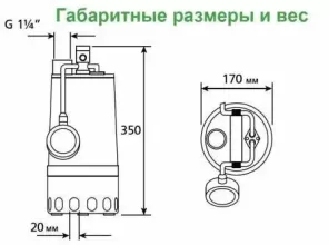 Погружной фекальный насос Zenit DG-Steel 75/2M - 3