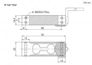 Алюминиевый тензодатчик CAS BCL 1-3 - 2