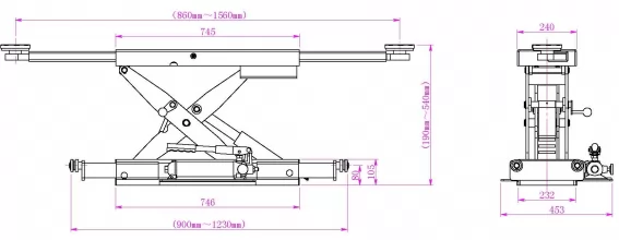 Траверса с ручным приводом KraftWell KRWJ2N (г/п 2000 кг) - 2