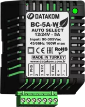 Зарядное устройство Datakom BC-5A-W (12В/24В, 5А, 100-240В, на дин-рейку) - 1